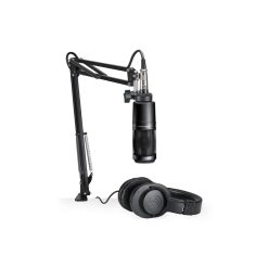 MICROFONO + AUDIFONOS STREAMING/PODCAST AUDIO-TECHNICA AT2020PK XLR