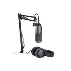 MICROFONO + AUDIFONOS STREAMING/PODCAST AUDIO-TECHNICA AT2020USB+PK