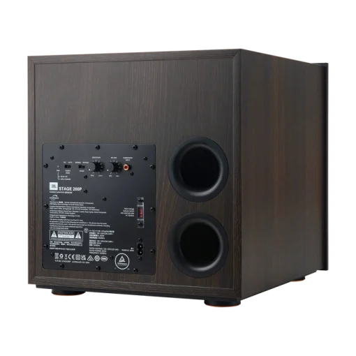 Vista trasera del subwoofer JBL 200P